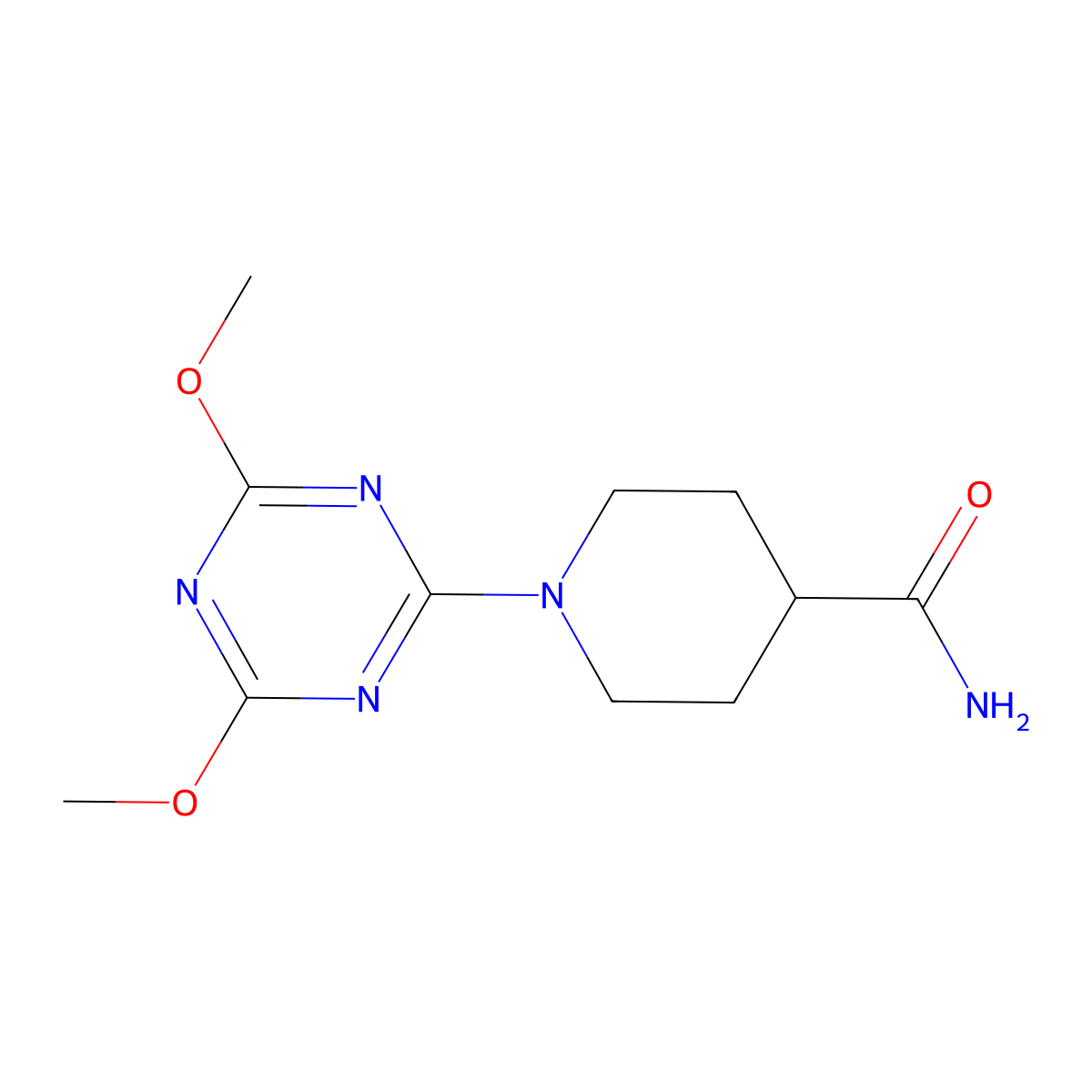 1-(4,6-Dimethoxy-1,3,5-triazin-2-yl)piperidine-4-carboxamide molecular structure, CAS 2549066-10-4