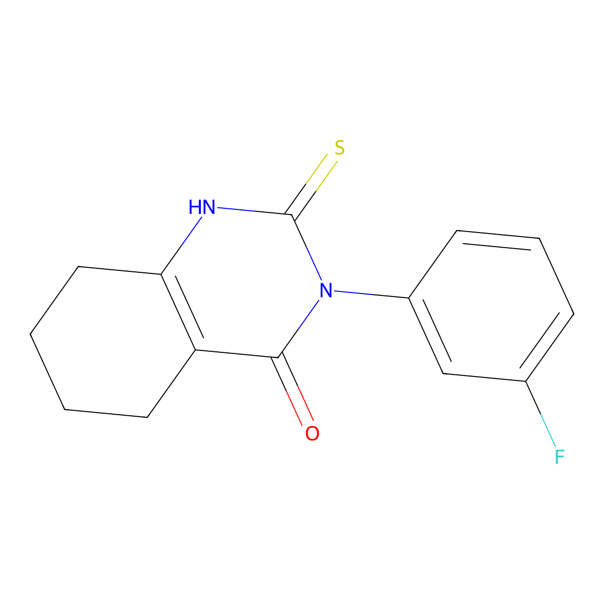 3-(3-Fluorophenyl)-2-sulfanylidene-1,2,3,4,5,6,7,8-octahydroquinazolin-4-one molecular structure, CAS 2549066-22-8