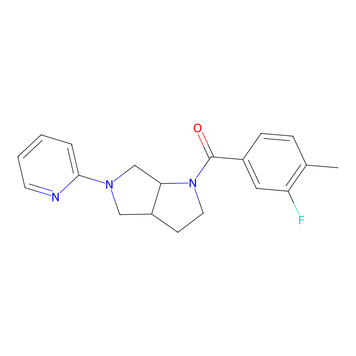 2-[1-(3-Fluoro-4-methylbenzoyl)-octahydropyrrolo[3,4-b]pyrrol-5-yl]pyridine molecular structure, CAS 2549066-24-0