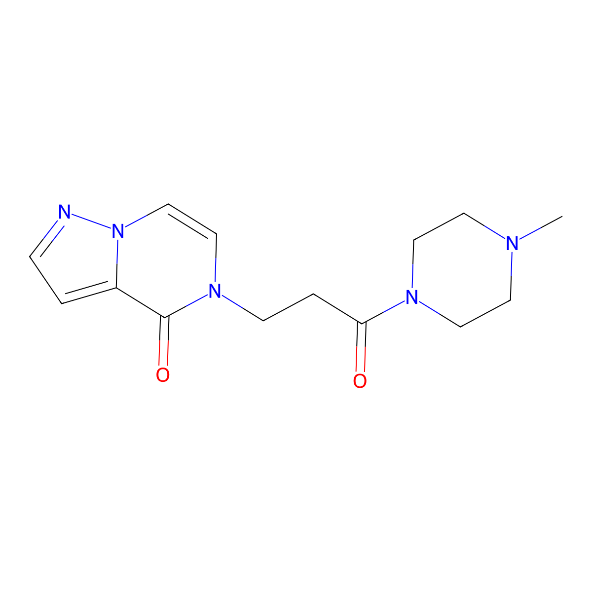 5-[3-(4-methylpiperazin-1-yl)-3-oxopropyl]-4H,5H-pyrazolo[1,5-a]pyrazin-4-one molecular structure, CAS 2549066-26-2