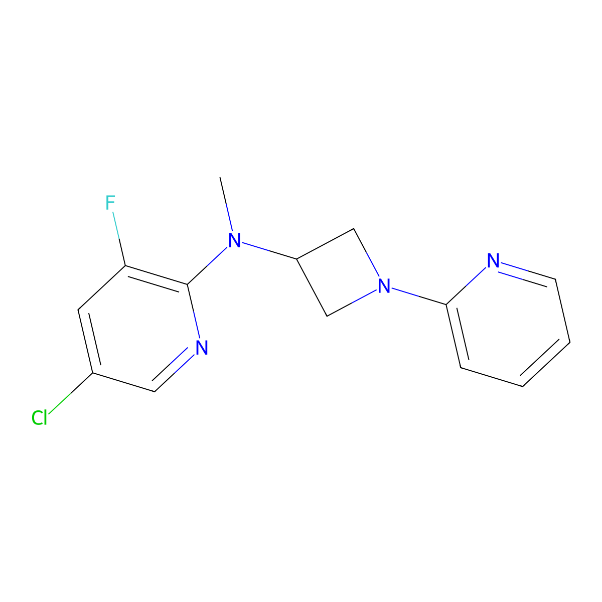 5-chloro-3-fluoro-N-methyl-N-[1-(pyridin-2-yl)azetidin-3-yl]pyridin-2-amine molecular structure, CAS 2549066-33-1