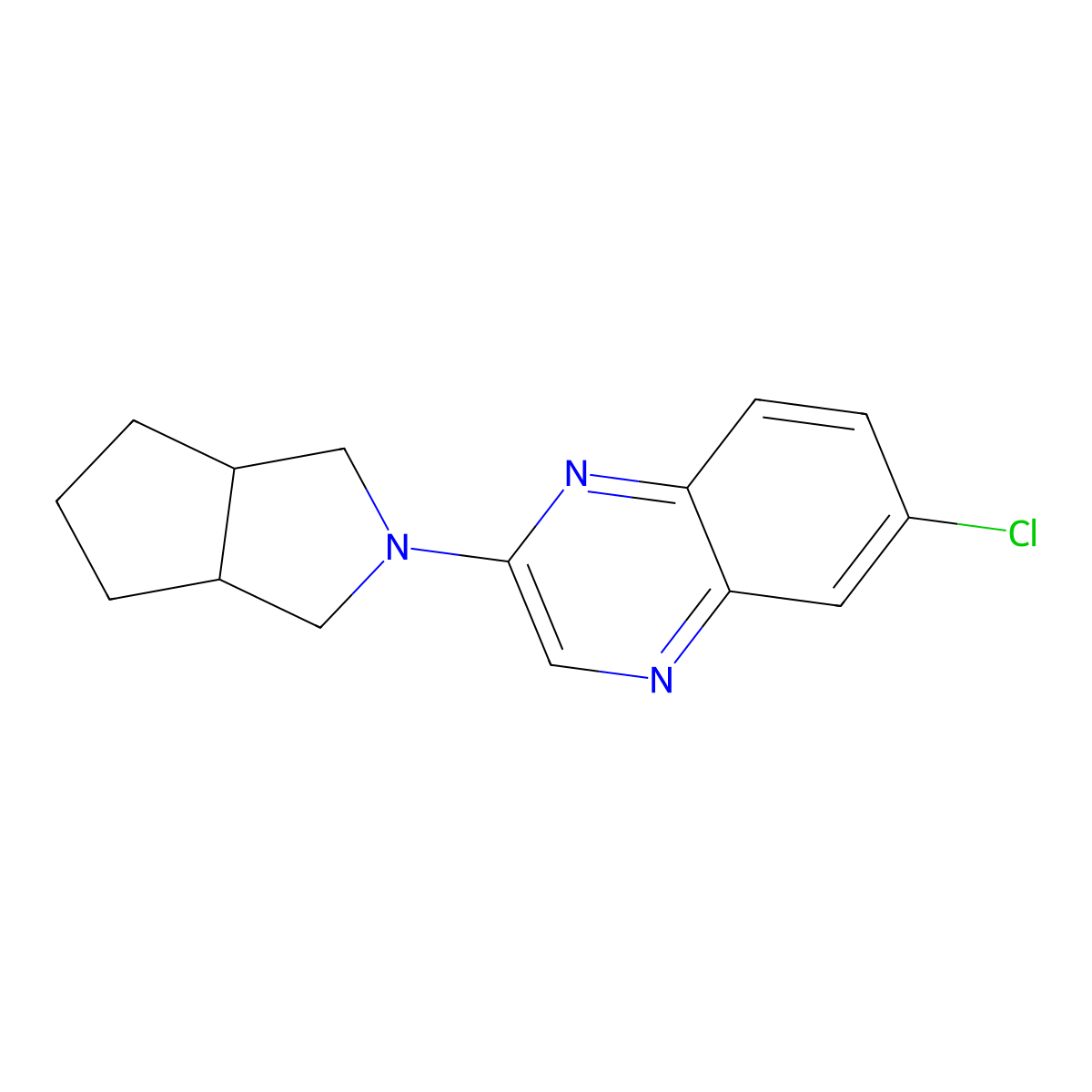 6-Chloro-2-{octahydrocyclopenta[c]pyrrol-2-yl}quinoxaline molecular structure, CAS 2549066-35-3
