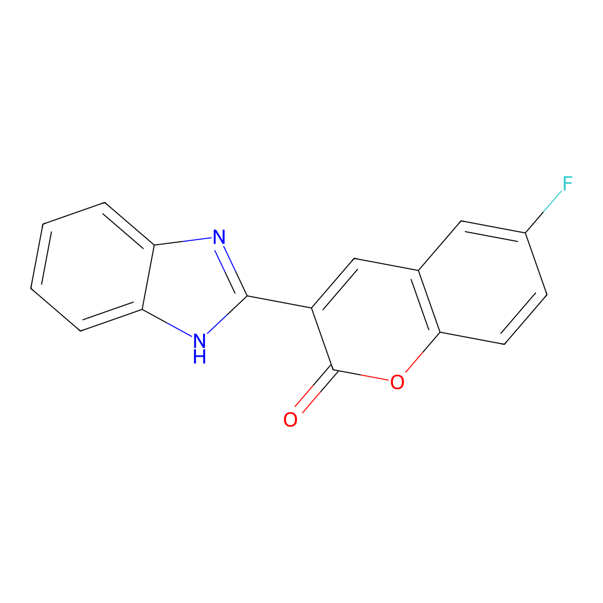 3-(1H-1,3-benzodiazol-2-yl)-6-fluoro-2H-chromen-2-one molecular structure, CAS 2549066-36-4