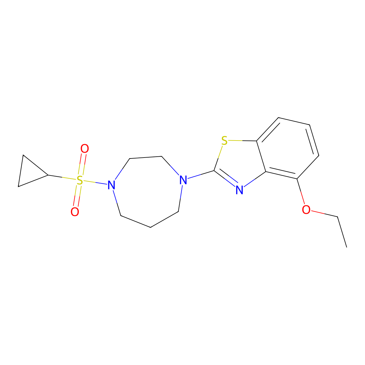 2-[4-(Cyclopropanesulfonyl)-1,4-diazepan-1-yl]-4-ethoxy-1,3-benzothiazole molecular structure, CAS 2549066-40-0