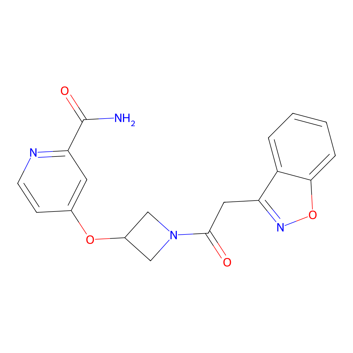 4-({1-[2-(1,2-Benzoxazol-3-yl)acetyl]azetidin-3-yl}oxy)pyridine-2-carboxamide molecular structure, CAS 2549066-48-8