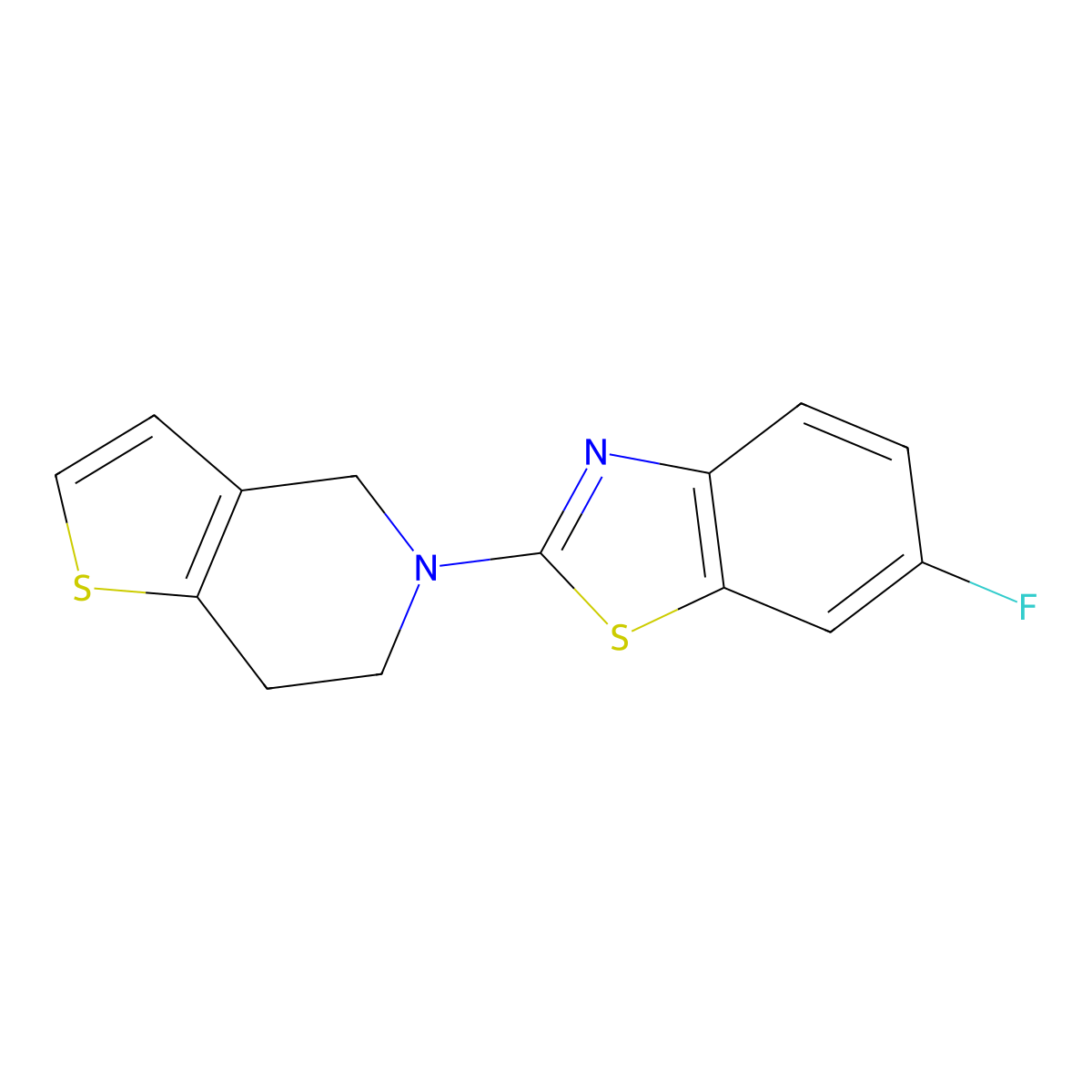 6-fluoro-2-{4H,5H,6H,7H-thieno[3,2-c]pyridin-5-yl}-1,3-benzothiazole molecular structure, CAS 2549066-65-9