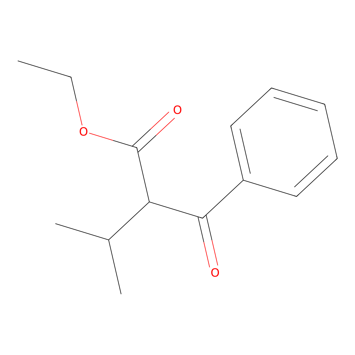Ethyl 2-benzoyl-3-methylbutanoate molecular structure, CAS 25491-47-8