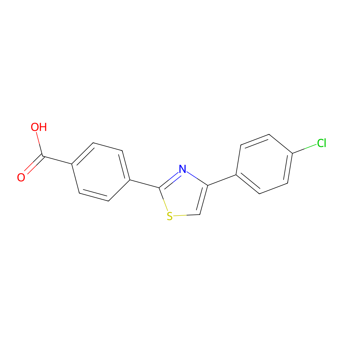 4-[4-(4-Chlorophenyl)-1,3-thiazol-2-yl]benzenecarboxylic acid molecular structure, CAS 254911-27-8