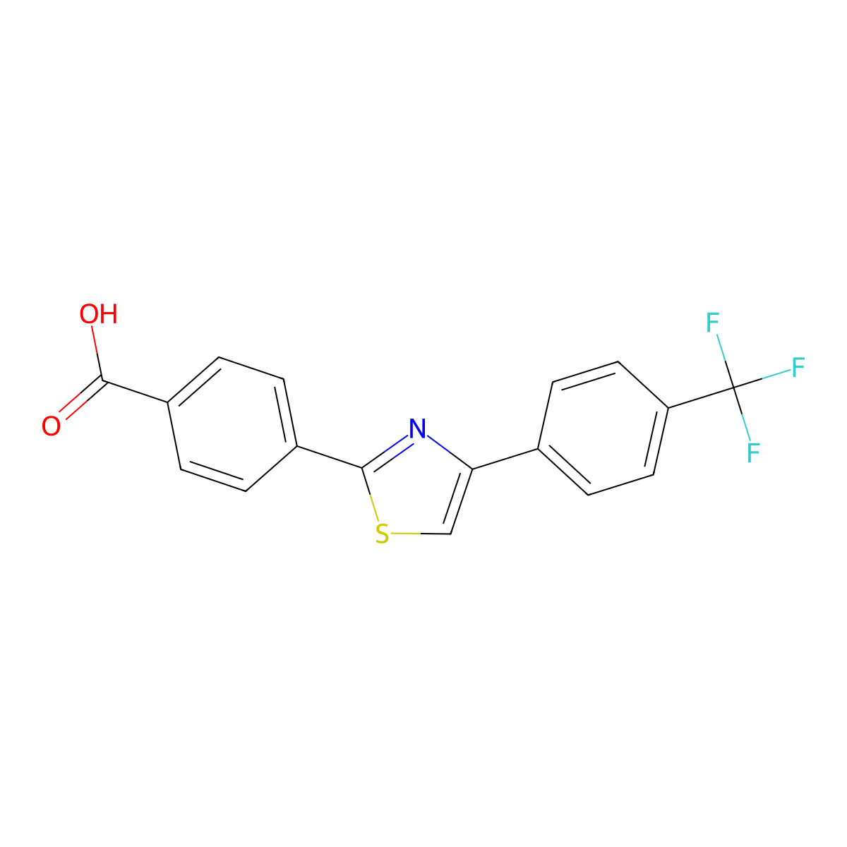 4-{4-[4-(Trifluoromethyl)phenyl]-1,3-thiazol-2-yl}benzoic acid molecular structure, CAS 254911-30-3