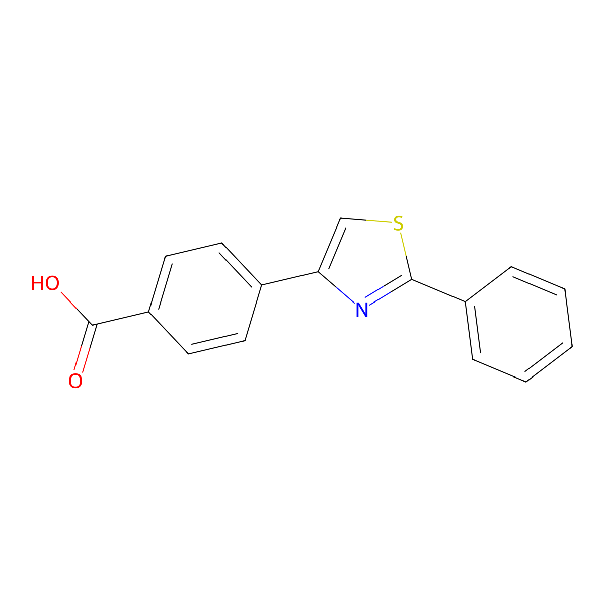 4-(2-phenyl-1,3-thiazol-4-yl)benzoic Acid molecular structure, CAS 254911-90-5