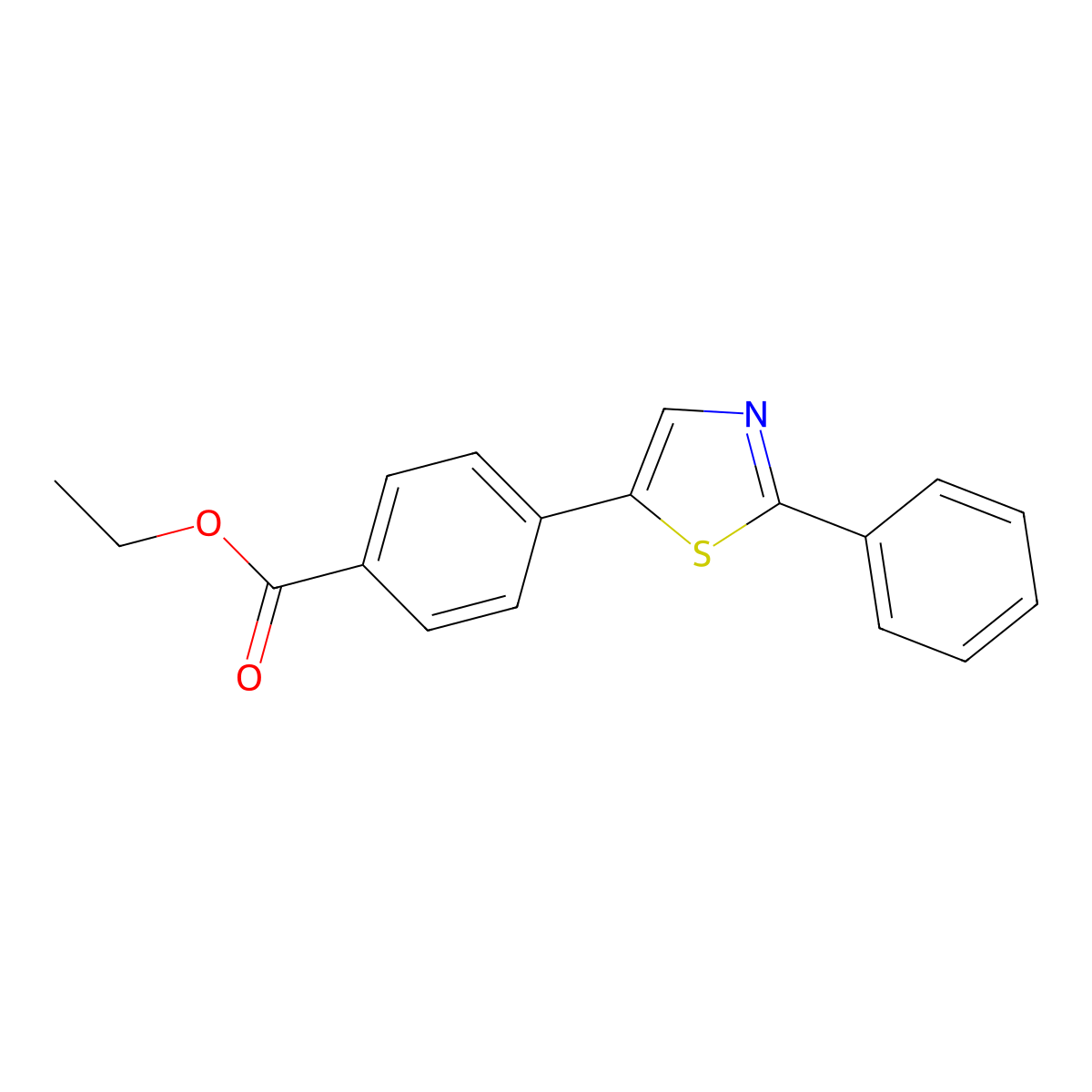 Ethyl 4-(2-phenylthiazol-5-yl)benzoate molecular structure, CAS 254911-95-0