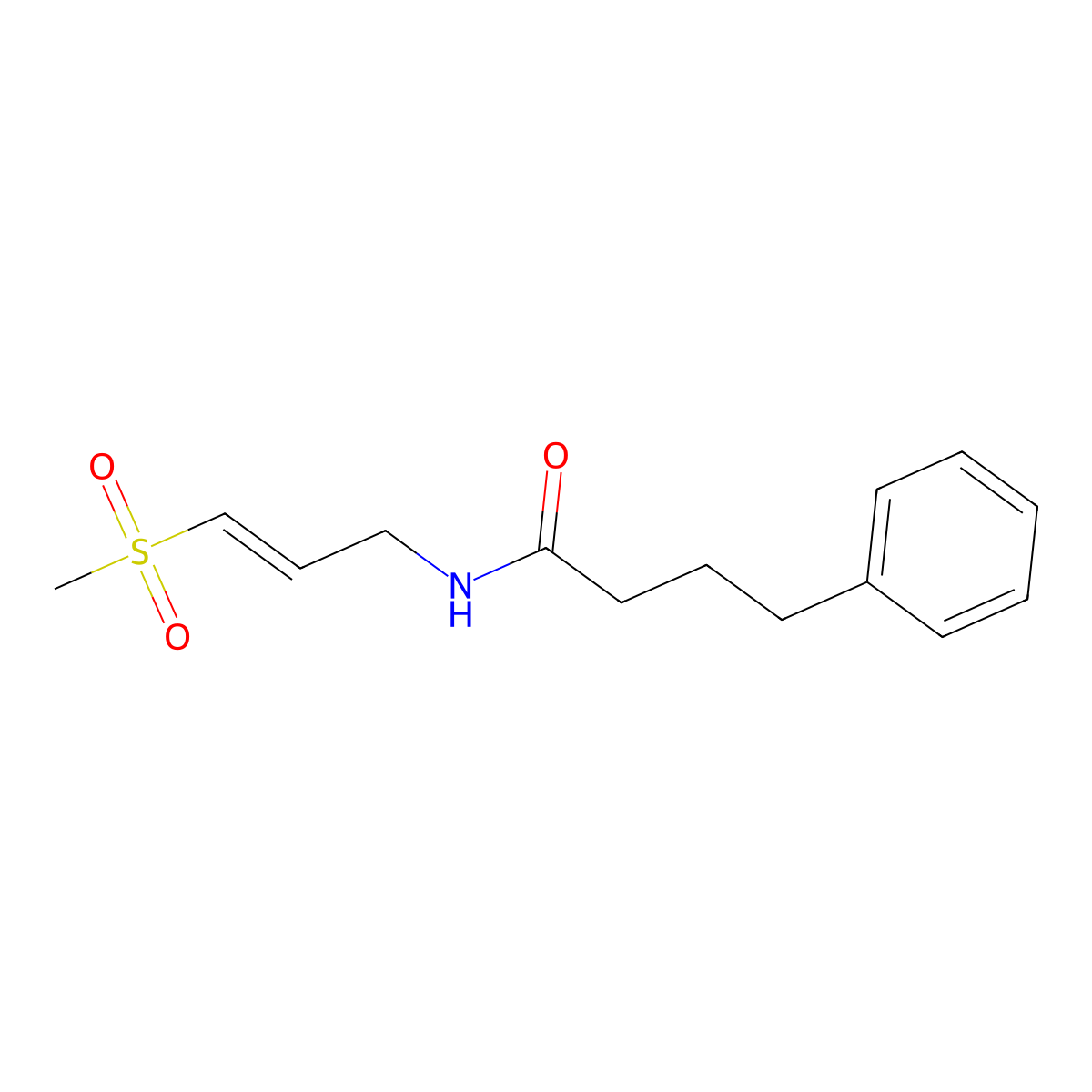 N-[(2E)-3-methanesulfonylprop-2-en-1-yl]-4-phenylbutanamide molecular structure, CAS 2549133-23-3
