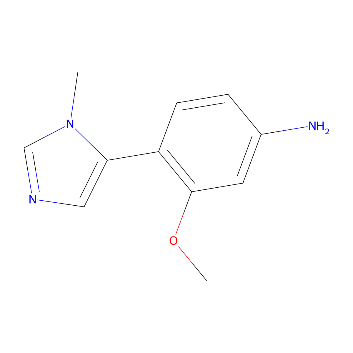 3-Methoxy-4-(1-methyl-1H-imidazol-5-yl)benzenamine molecular structure, CAS 2549160-89-4