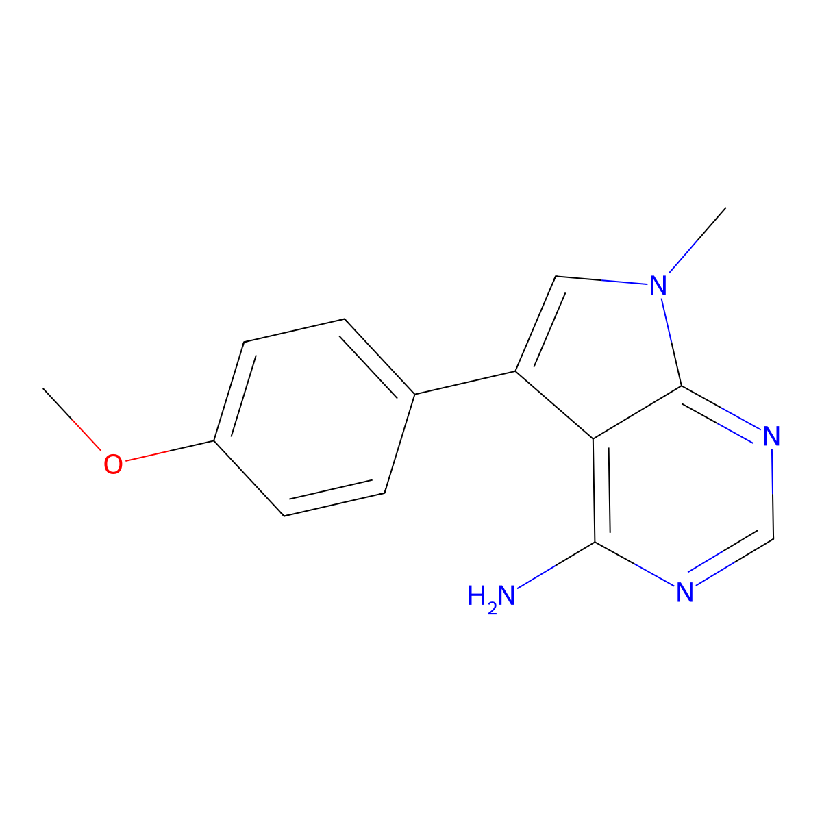 5-(4-methoxyphenyl)-7-methyl-7H-Pyrrolo[2,3-d]pyrimidin-4-amine molecular structure, CAS 2549186-38-9