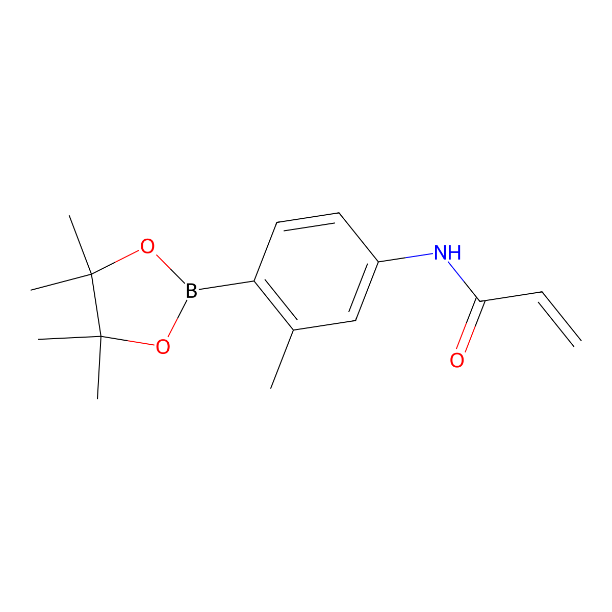 N-(3-Methyl-4-(4,4,5,5-tetramethyl-1,3,2-dioxaborolan-2-yl)phenyl)acrylamide molecular structure, CAS 2549186-51-6