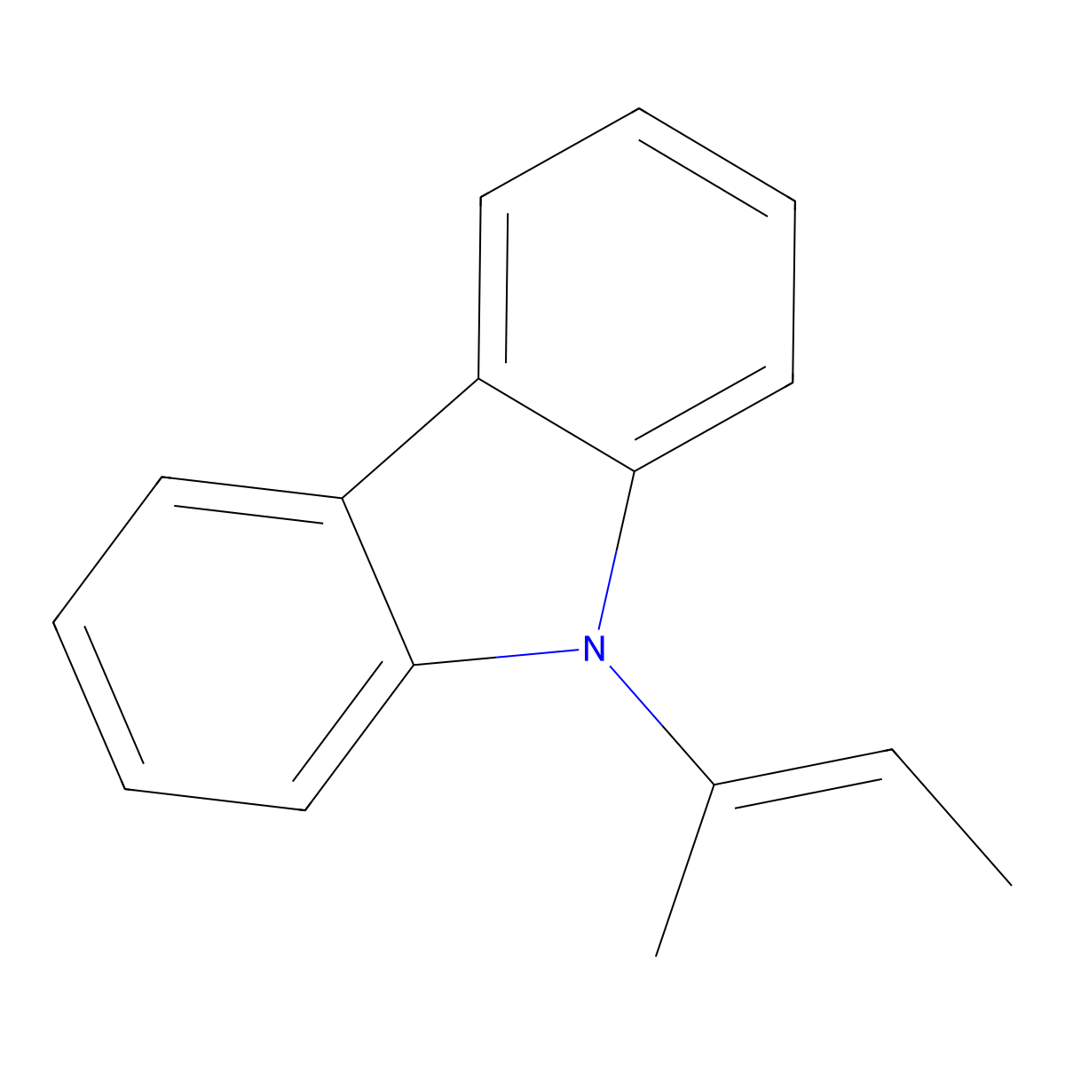 9H-Carbazole, 9-(methyl-1-propenyl)- molecular structure, CAS 25495-82-3