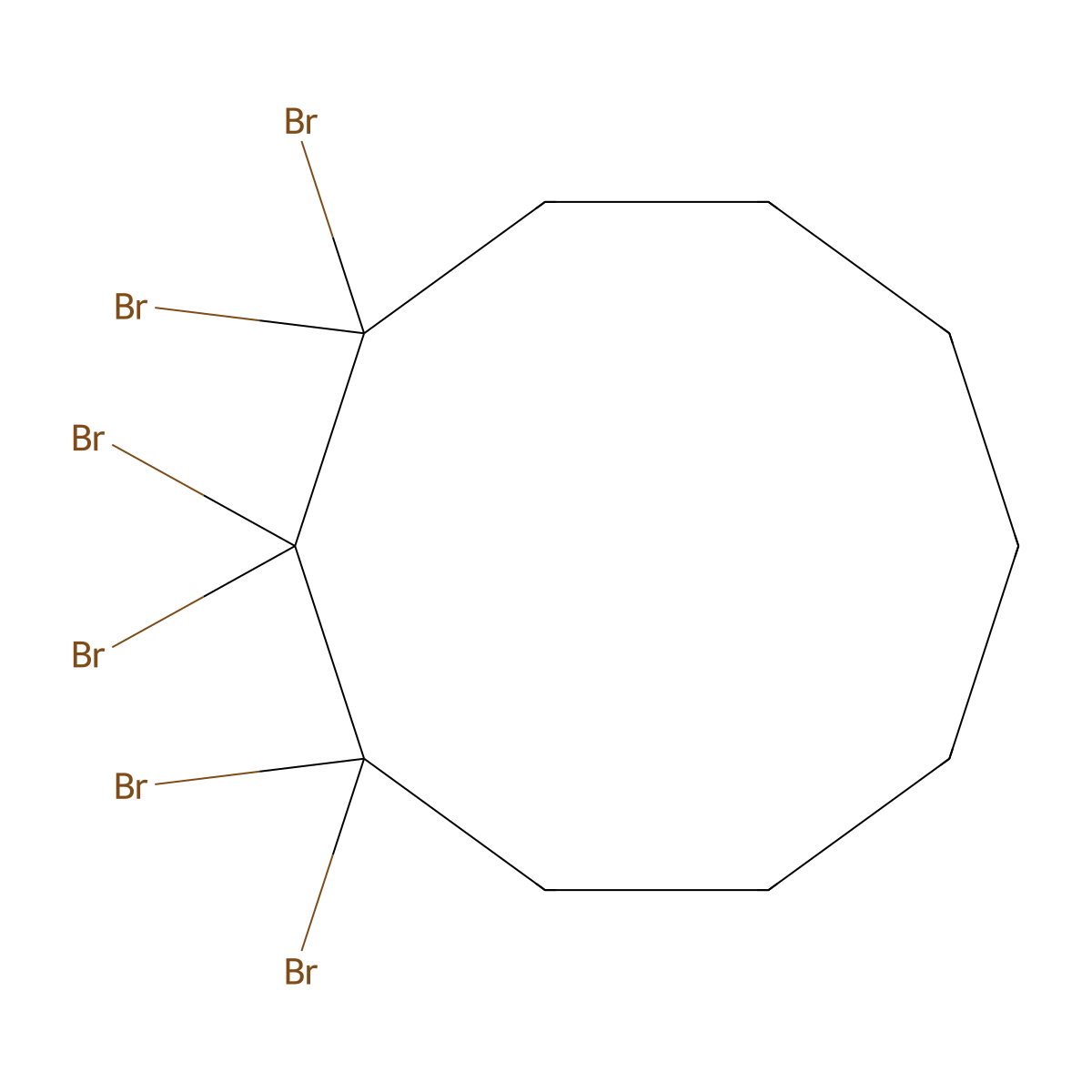 Hexabromocyclodecane molecular structure, CAS 25495-98-1