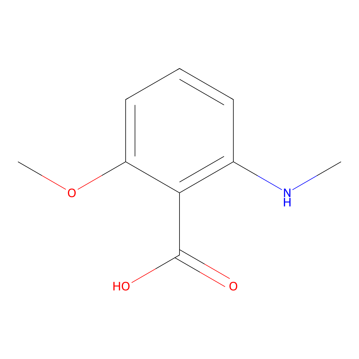 2-Methoxy-6-(methylamino)benzoic acid molecular structure, CAS 254964-68-6