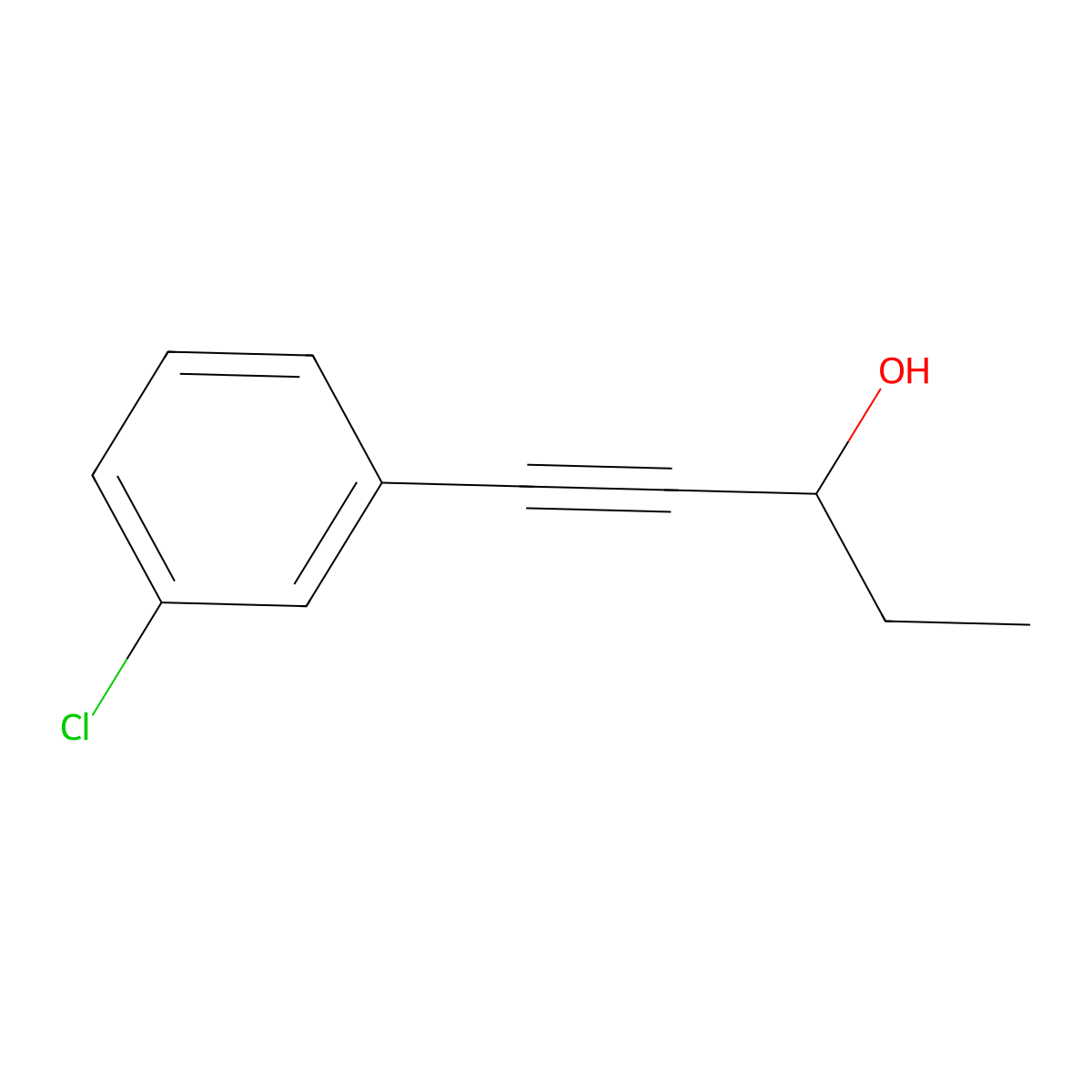 1-(3-Chlorophenyl)-1-pentyn-3-ol molecular structure, CAS 2549774-33-4