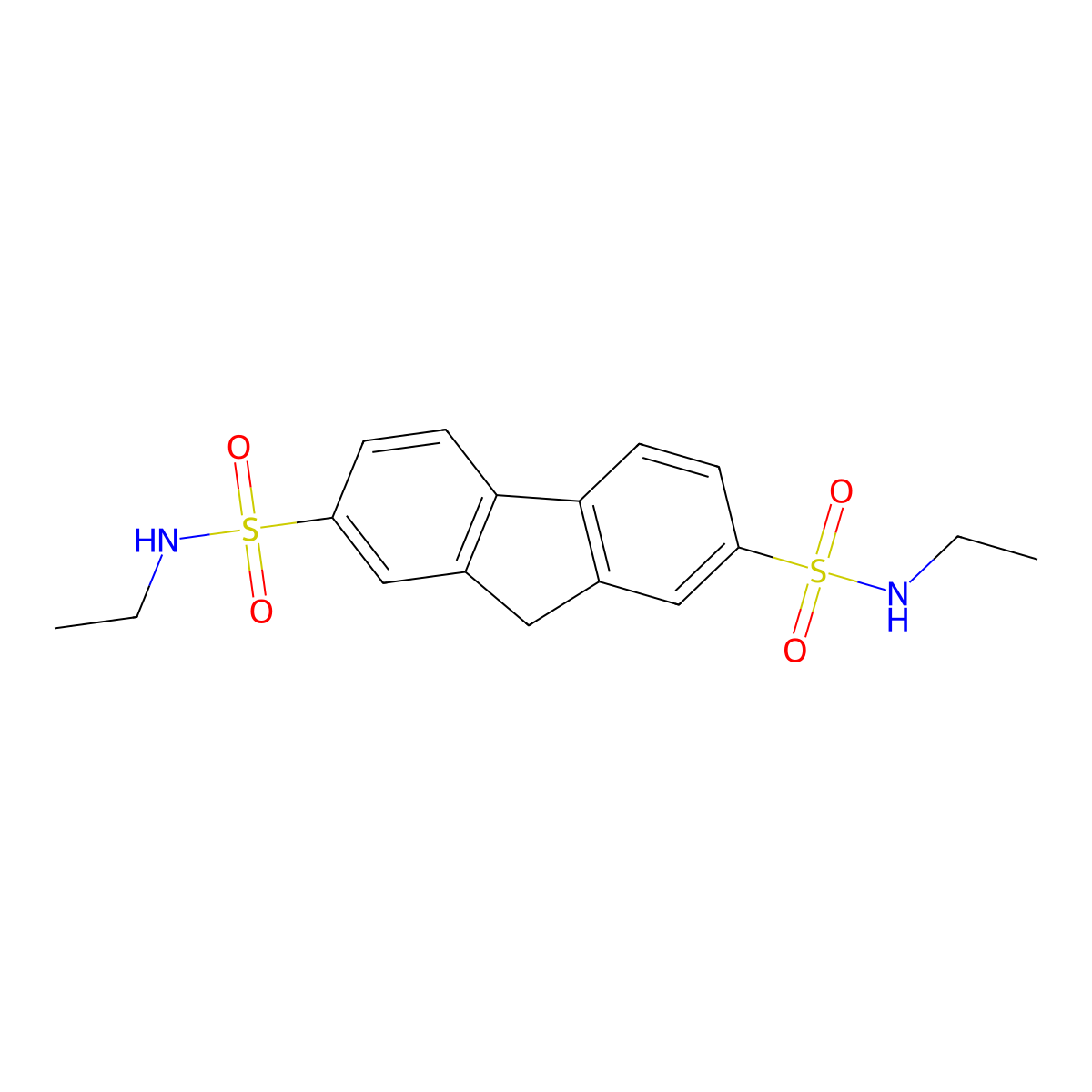 N2,N7-diethyl-9H-fluorene-2,7-disulfonamide molecular structure, CAS 254980-56-8