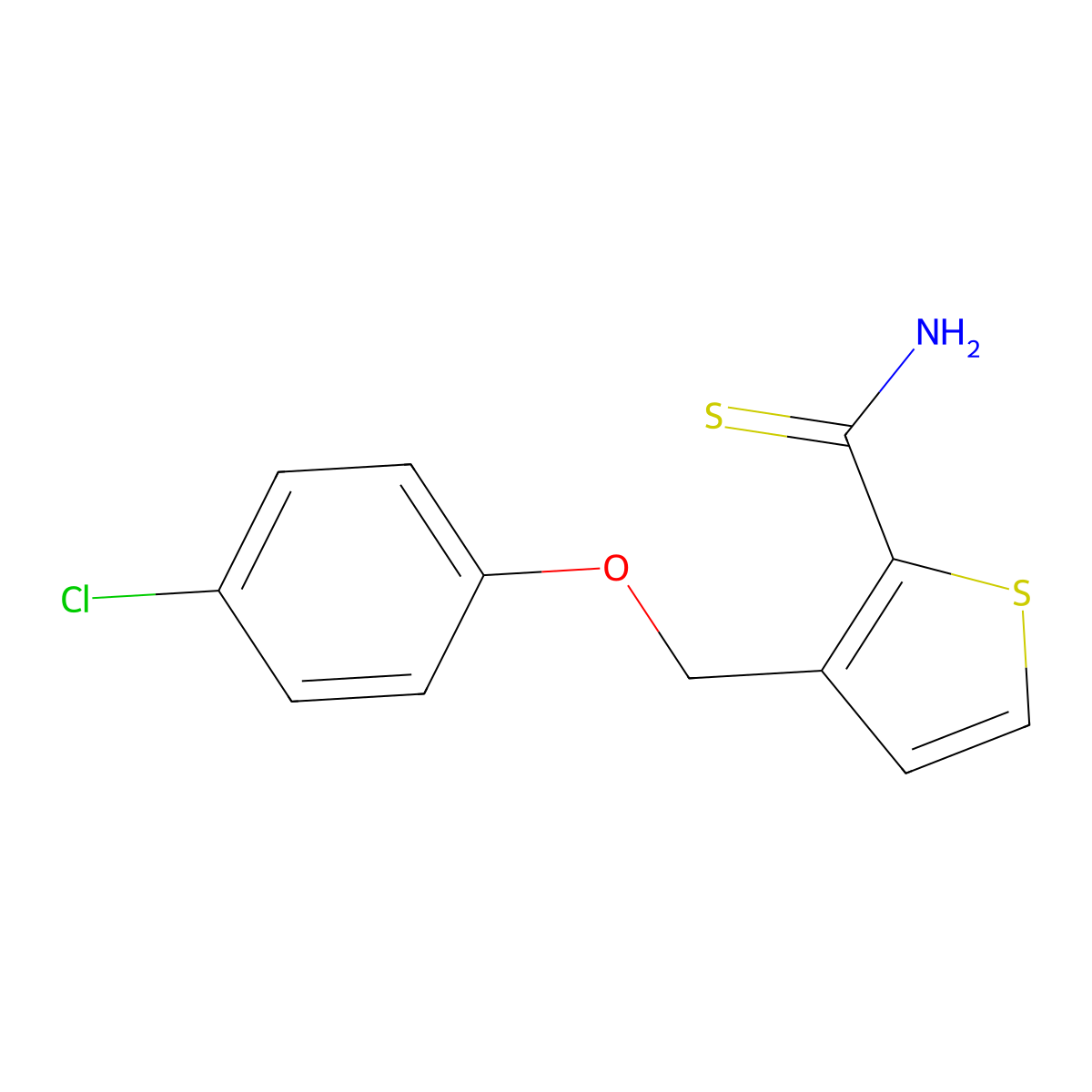 3-[(4-Chlorophenoxy)methyl]thiophene-2-carbothioamide molecular structure, CAS 254981-97-0