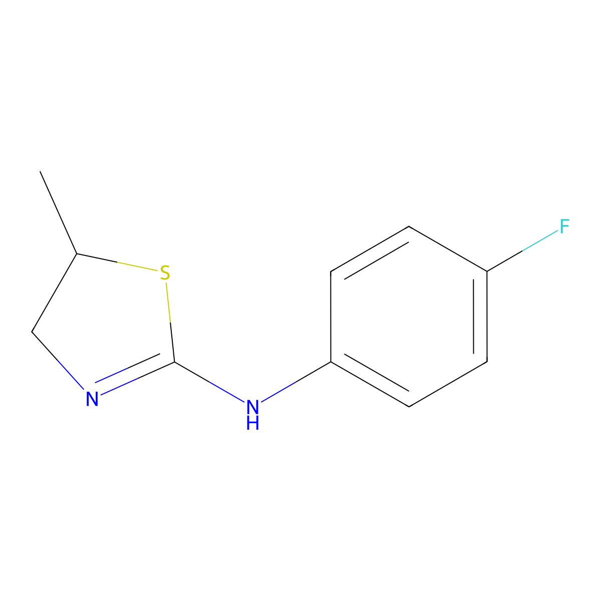 N-(4-Fluorophenyl)-5-methyl-4,5-dihydro-1,3-thiazol-2-amine molecular structure, CAS 254991-25-8