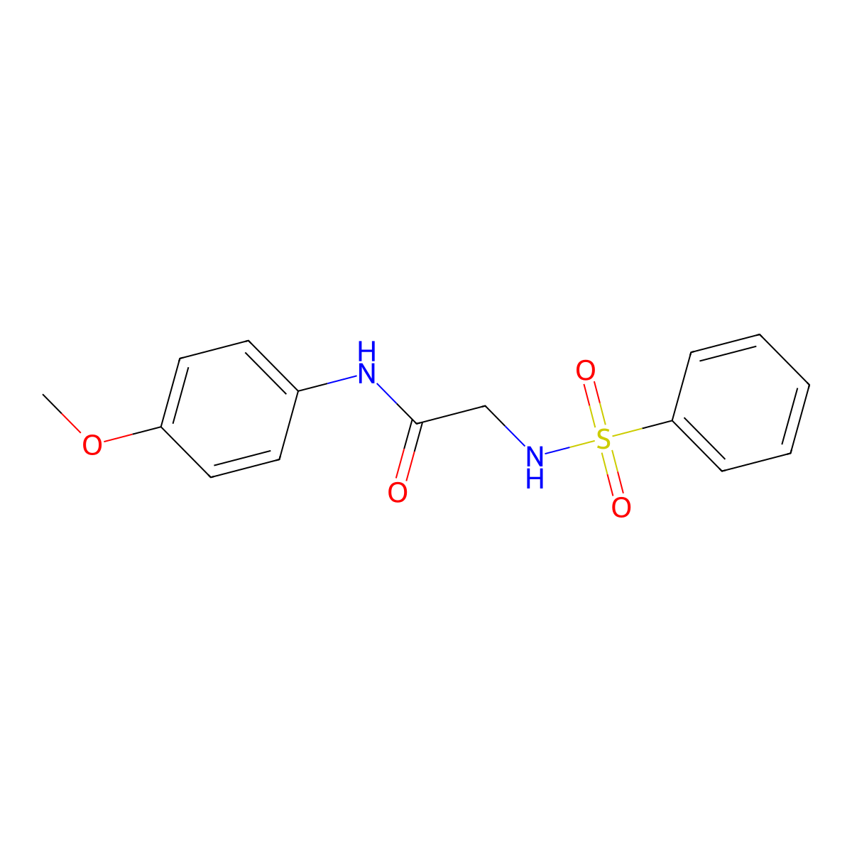 Acetamide, N-(4-methoxyphenyl)-2-[(phenylsulfonyl)amino]- molecular structure, CAS 254992-70-6