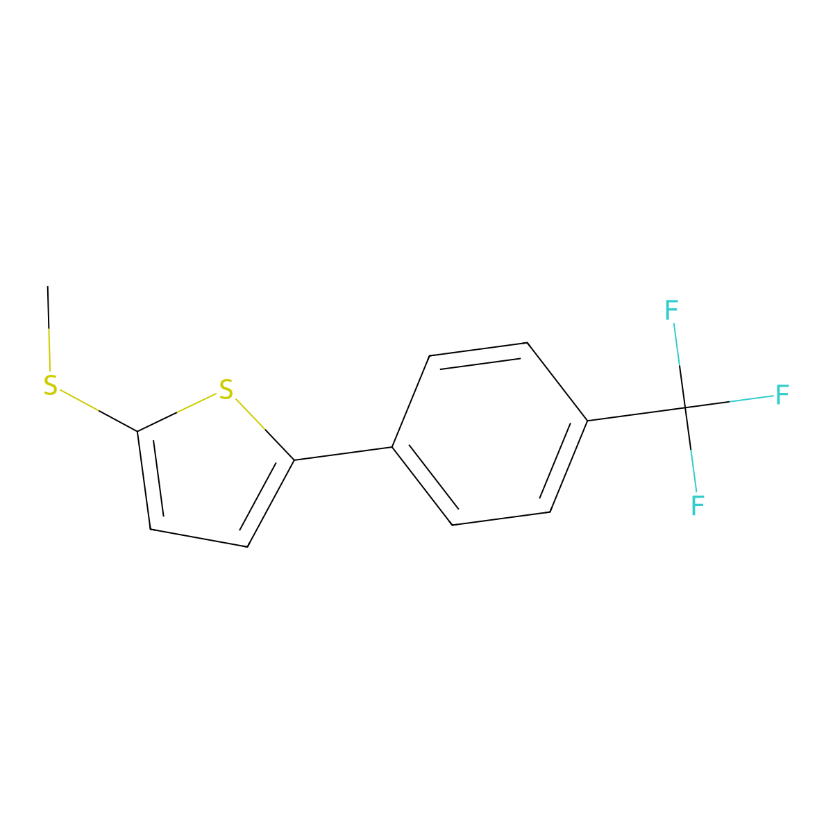 2-(Methylthio)-5-[4-(trifluoromethyl)phenyl]thiophene molecular structure, CAS 254994-05-3