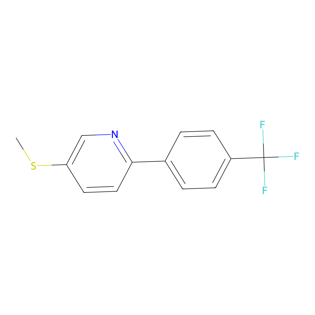 5-(Methylthio)-2-[4-(trifluoromethyl)phenyl]pyridine molecular structure, CAS 254994-80-4