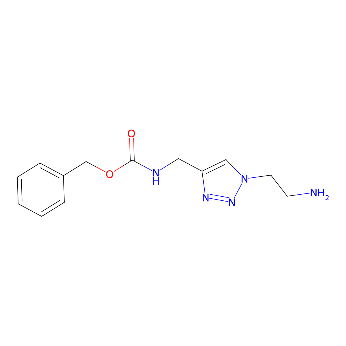 benzyl N-{[1-(2-aminoethyl)-1H-1,2,3-triazol-4-yl]methyl}carbamate molecular structure, CAS 2549972-71-4