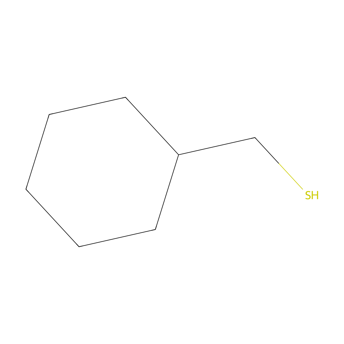 Cyclohexylmethanethiol molecular structure, CAS 2550-37-0