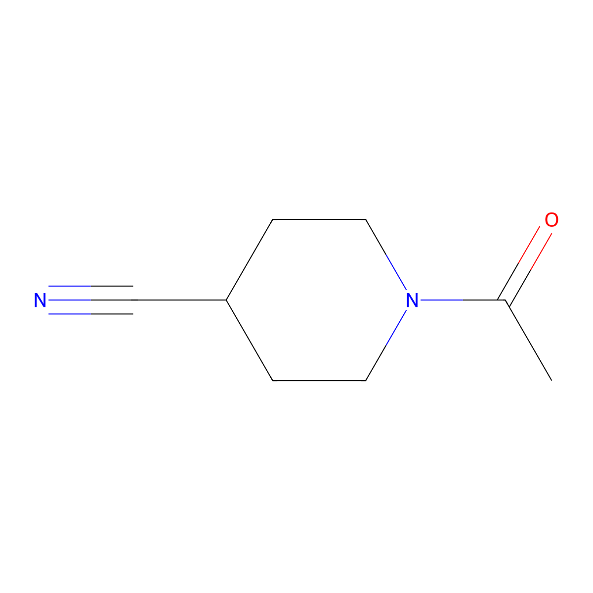 1-Acetylpiperidine-4-carbonitrile molecular structure, CAS 25503-91-7