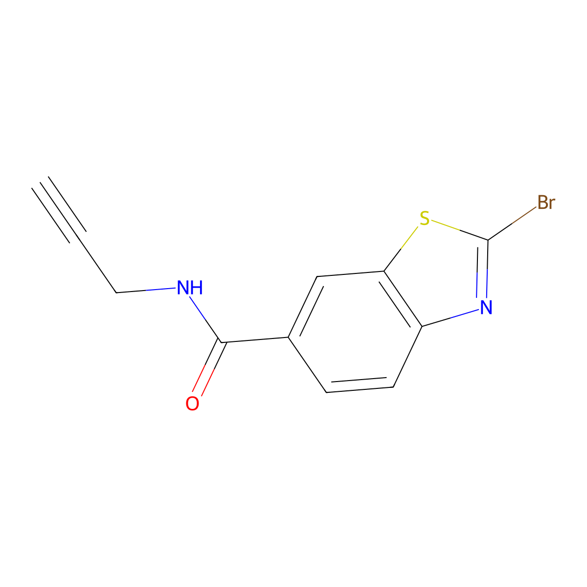 2-bromo-N-(prop-2-yn-1-yl)-1,3-benzothiazole-6-carboxamide molecular structure, CAS 2550395-96-3