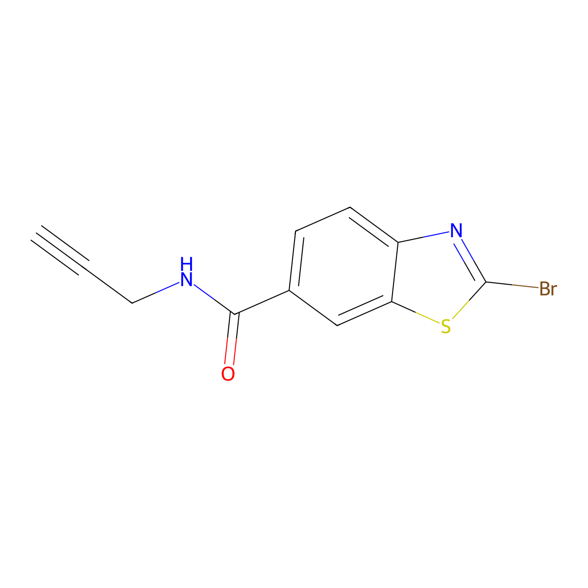 2-bromo-N-(prop-2-yn-1-yl)-1,3-benzothiazole-6-carboxamide molecular structure, CAS 2550395-96-3