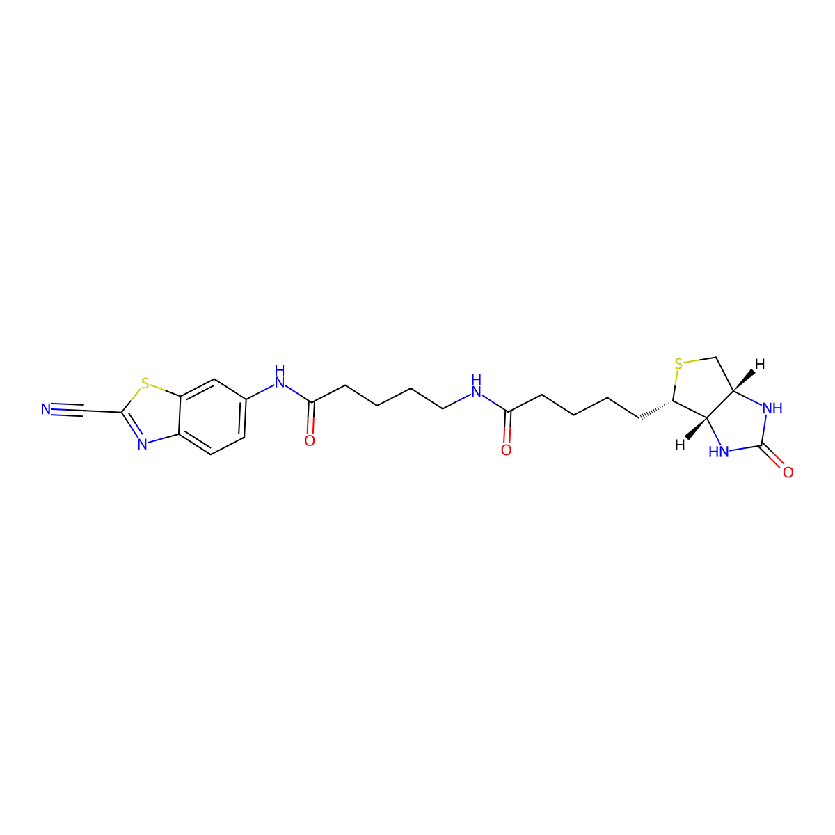 N-(5-((2-Cyano-6-benZothiaZolyl)amino)-5-oxopentyl)-biotin (Biotin-Pen-CBT) molecular structure, CAS 2550397-17-4
