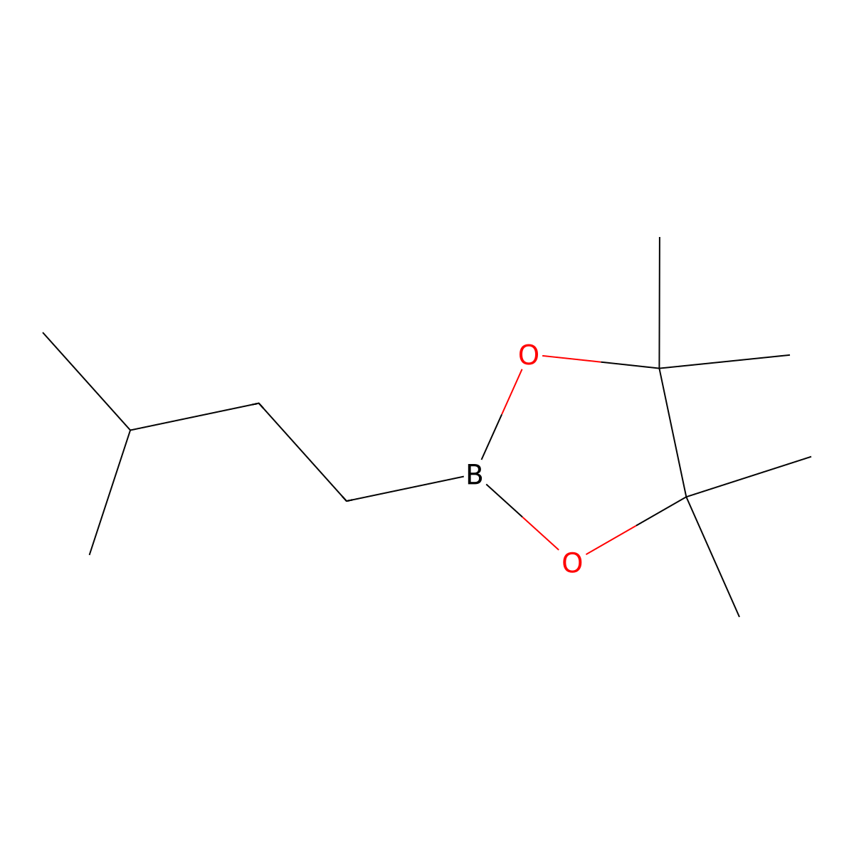 4,4,5,5-Tetramethyl-2-(3-methylbutyl)-1,3,2-dioxaborolane molecular structure, CAS 255041-53-3