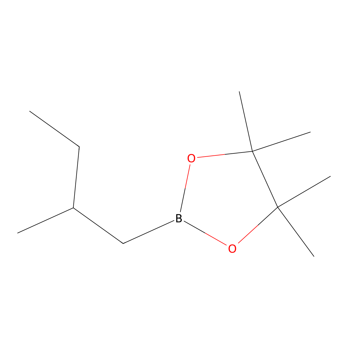 4,4,5,5-Tetramethyl-2-(2-methylbutyl)-1,3,2-dioxaborolane molecular structure, CAS 255041-58-8