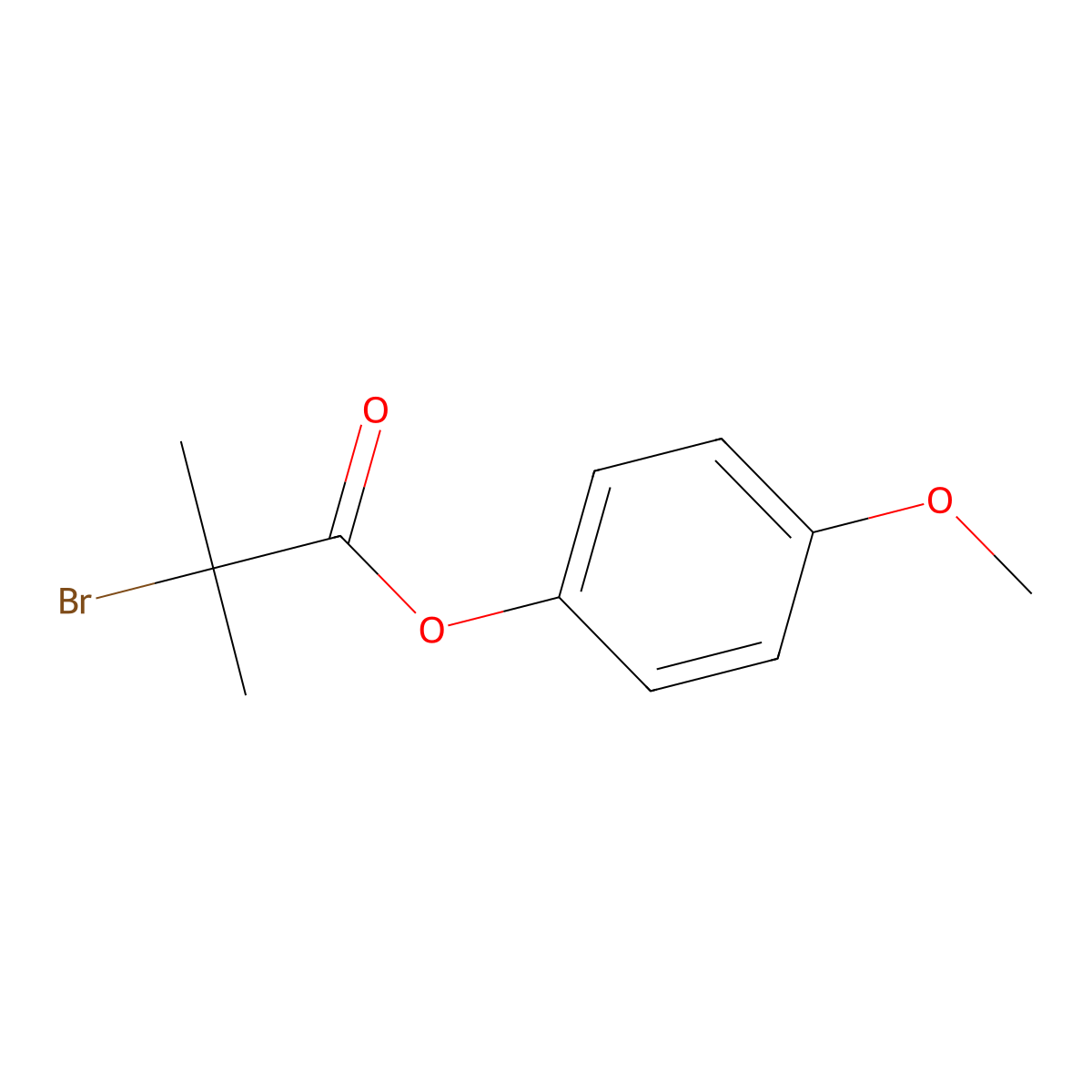 4-Methoxyphenyl 2-bromo-2-methylpropanoate molecular structure, CAS 255042-69-4
