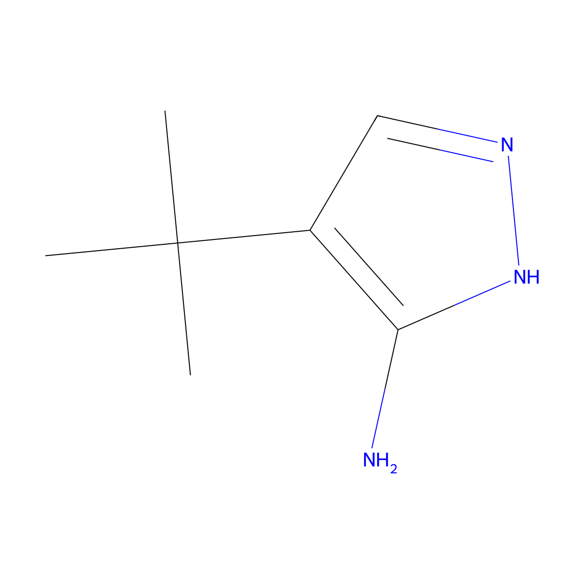 4-tert-Butyl-1H-pyrazol-3-amine molecular structure, CAS 255047-12-2