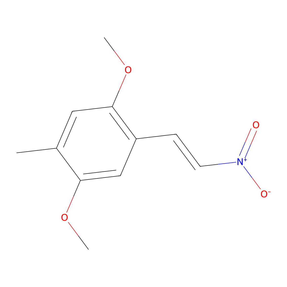 1,4-dimethoxy-2-methyl-5-[(E)-2-nitroethenyl]benzene molecular structure, CAS 25505-64-0