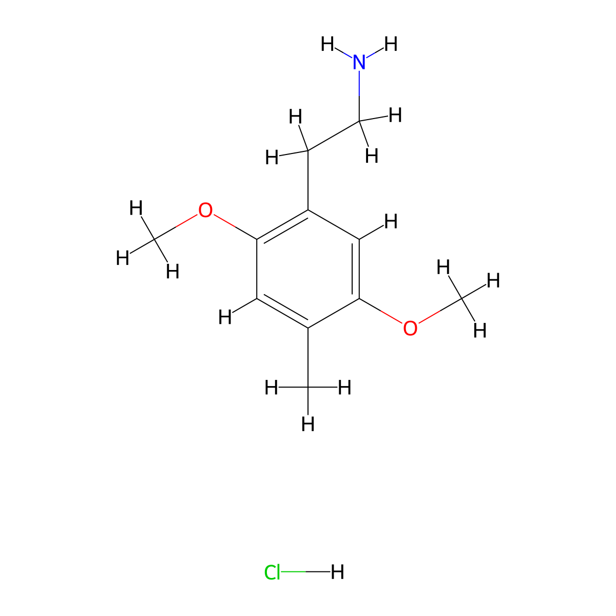 2C-D Hydrochloride molecular structure, CAS 25505-65-1