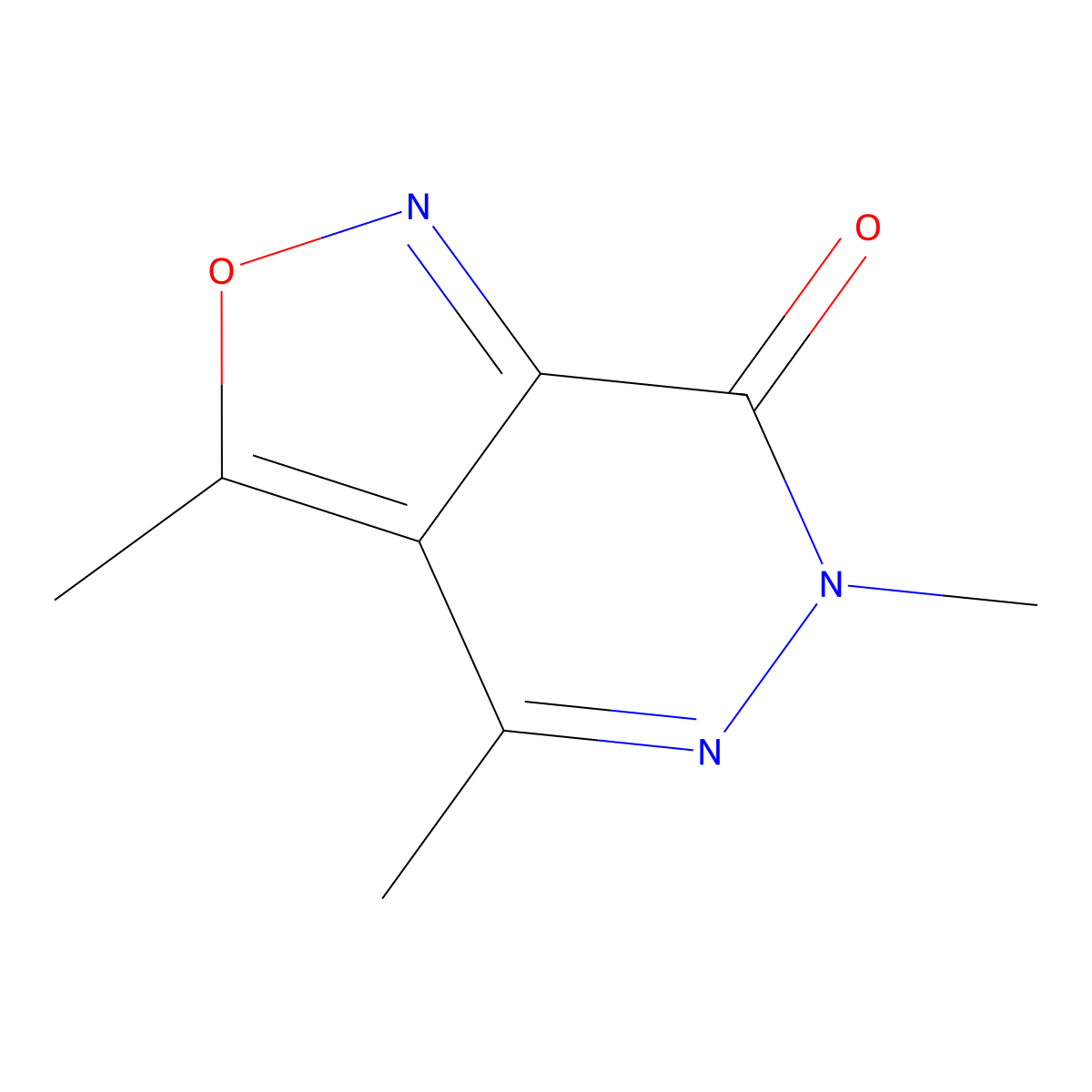 Isoxazolo(3,4-d)pyridazin-7(6H)-one, 3,4,6-trimethyl- molecular structure, CAS 25505-97-9