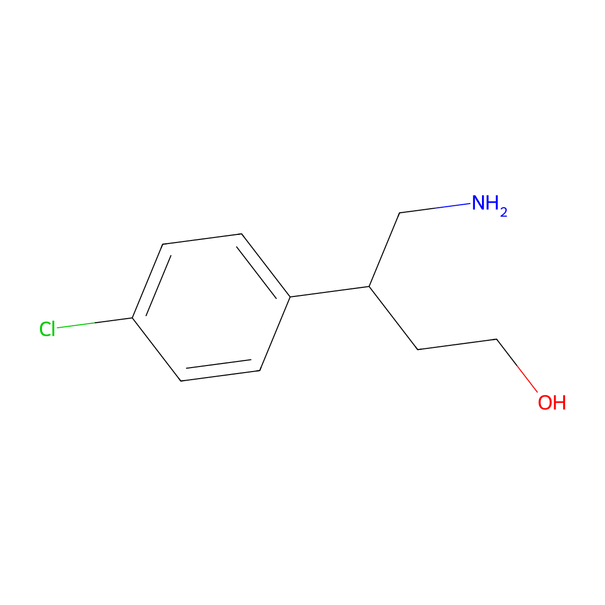 4-Amino-3-(4-chlorophenyl)butan-1-ol molecular structure, CAS 255050-52-3