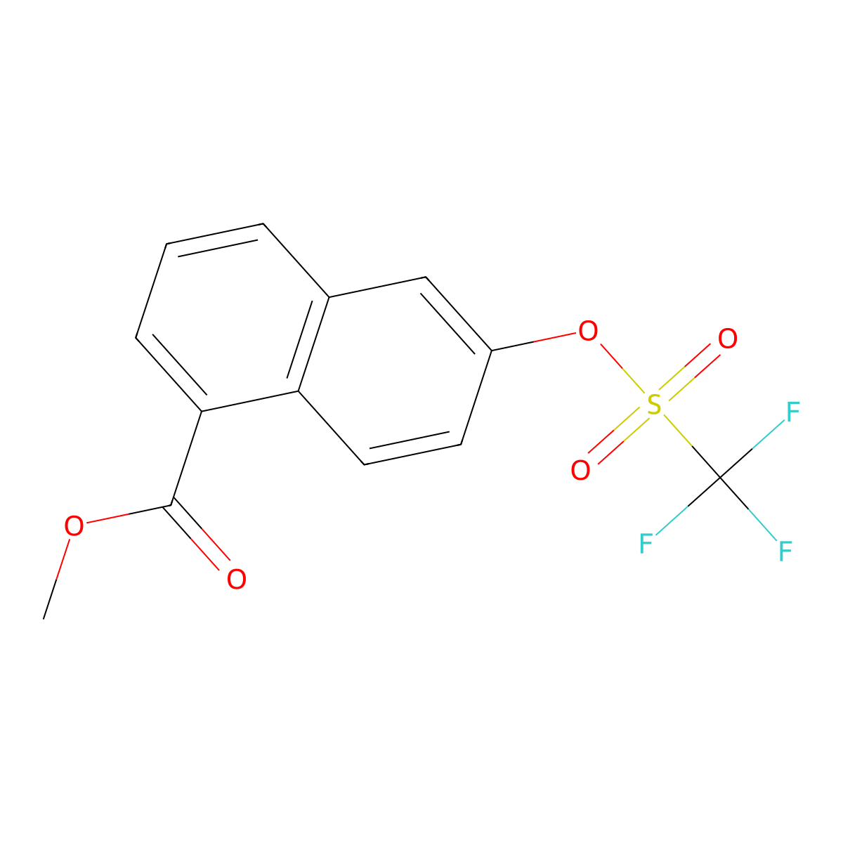 Methyl 6-(((trifluoromethyl)sulfonyl)oxy)-1-naphthoate molecular structure, CAS 255050-65-8