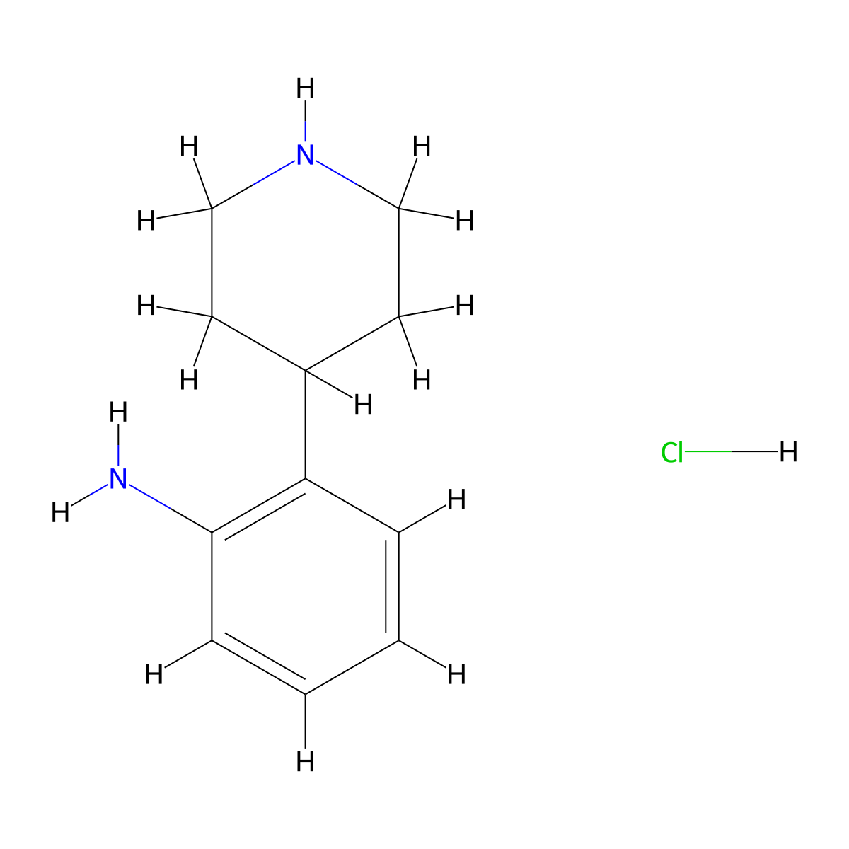 2-(Piperidin-4-yl)aniline--hydrogen chloride (1/1) molecular structure, CAS 255050-94-3
