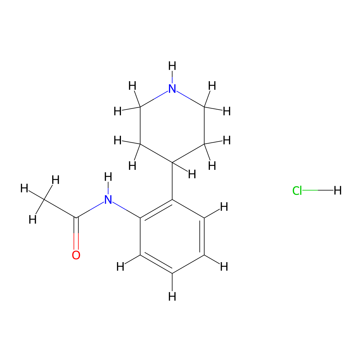 N-(2-(Piperidin-4-yl)phenyl)acetamide hydrochloride molecular structure, CAS 255050-97-6