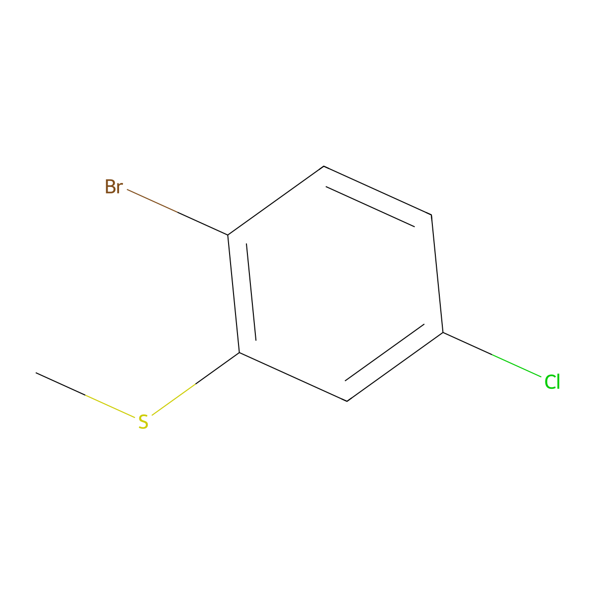 (2-Bromo-5-chlorophenyl)(methyl)sulfane molecular structure, CAS 255051-34-4