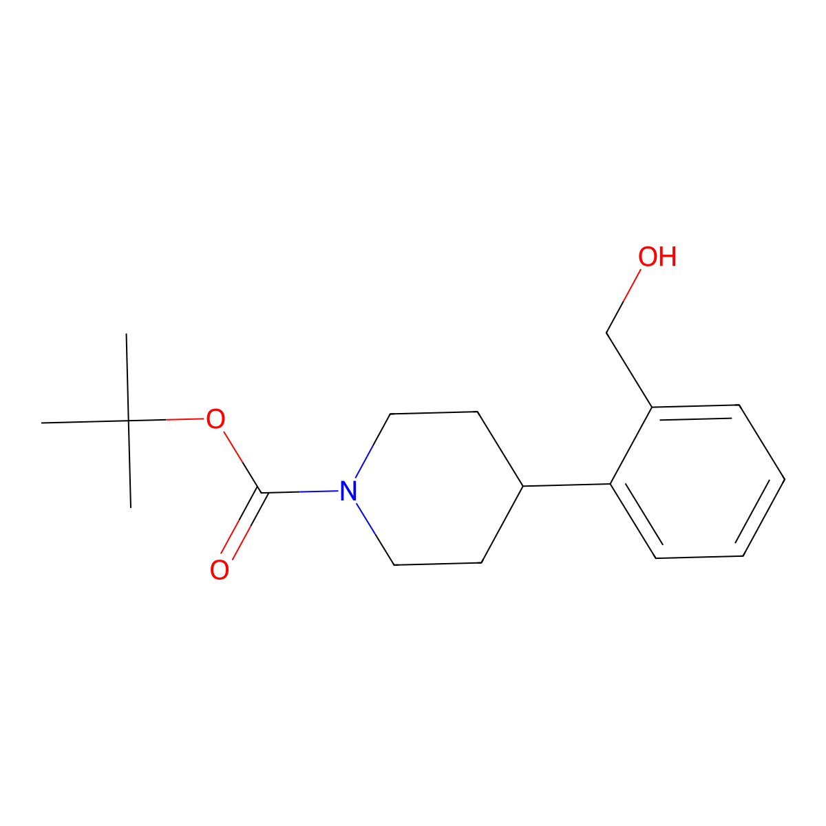 Tert-Butyl 4-(2-(hydroxymethyl)phenyl)piperidine-1-carboxylate molecular structure, CAS 255051-62-8