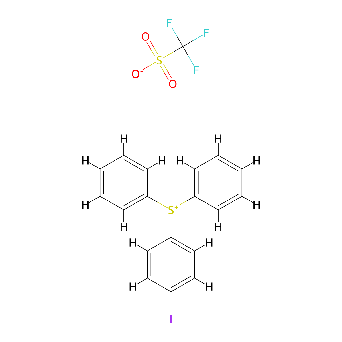 (4-Iodophenyl)diphenylsulfonium triflate molecular structure, CAS 255056-46-3