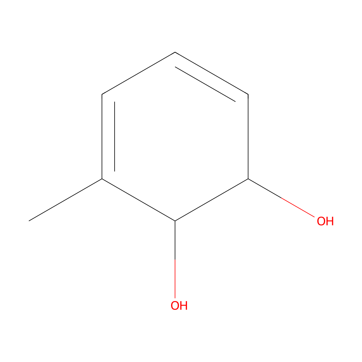 3,5-Cyclohexadiene-1,2-diol, 3-methyl-, cis- molecular structure, CAS 25506-13-2